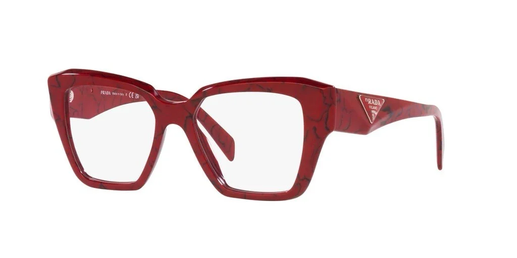 Prada 0PR 09ZV Red Marble 15D-1O1 Women Eyeglasses Rxable Large 51mm AUTHENTIC 1